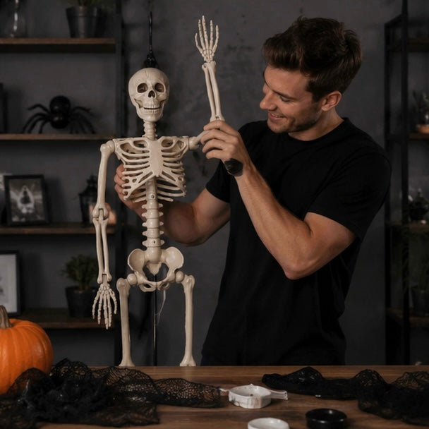 Moving Skeleton Decoration 90cm Hanging Halloween Spooky Party Decoration Indoor Outdoor Horror Theme Party | Sansoti