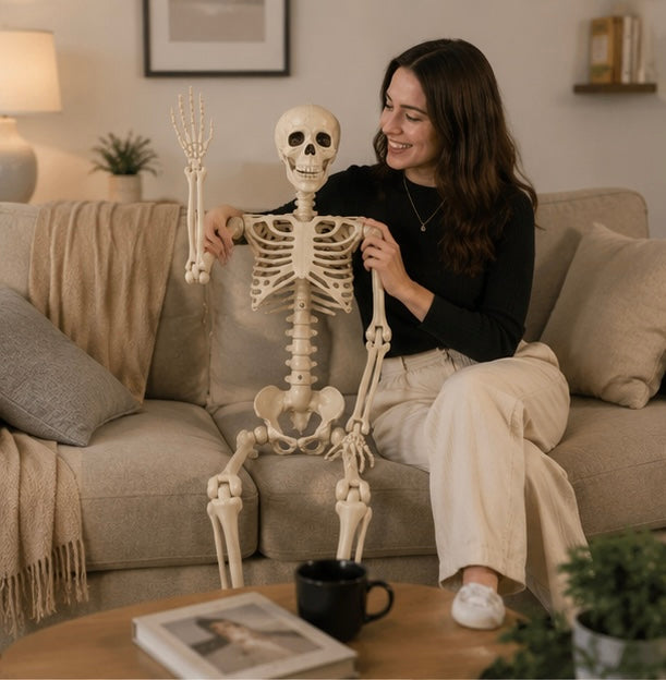 Moving Skeleton Decoration 90cm Hanging Halloween Spooky Party Decoration Indoor Outdoor Horror Theme Party | Sansoti