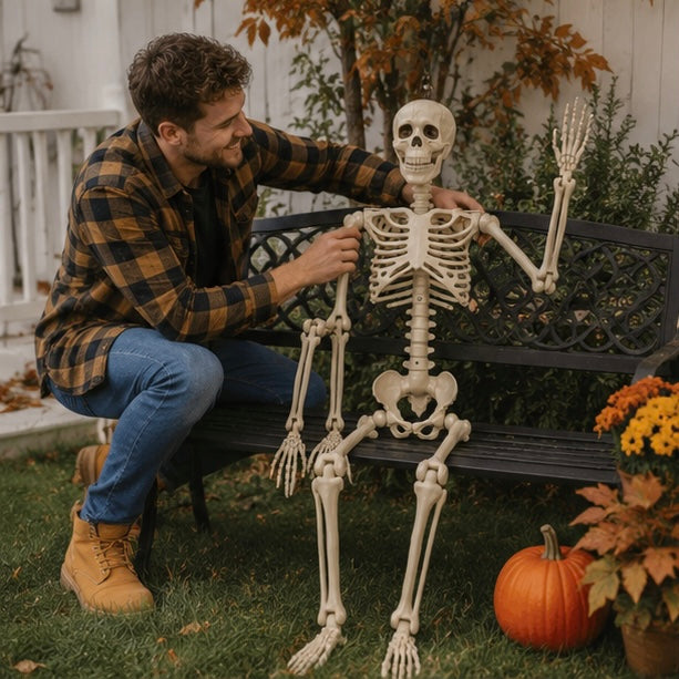 Moving Skeleton Decoration 90cm Hanging Halloween Spooky Party Decoration Indoor Outdoor Horror Theme Party | Sansoti