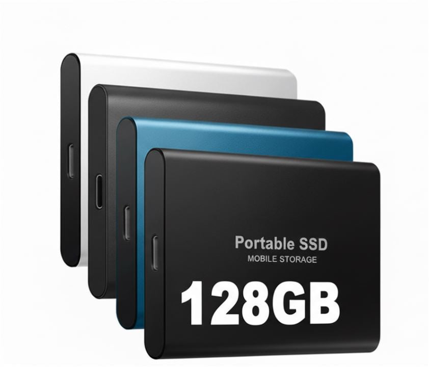 External Portable SSD 128GB Aluminum Compact High-Speed Data Storage | Sansoti