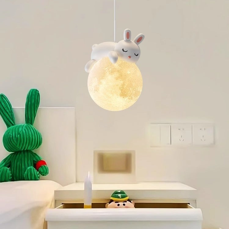 Speelse Hanglamp met Cartoon Figuren – PE Lampenkap en G9 Fitting – Wit Wandlicht voor Kinderkamer | Sansoti