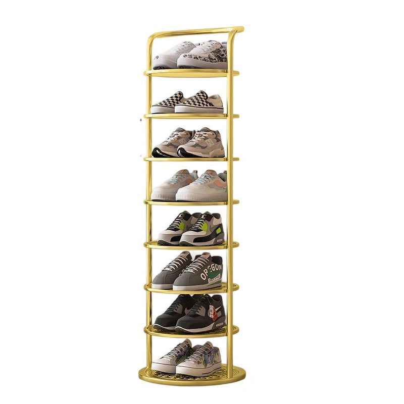 Round Multi-Tier Vertical Steel Shoe Rack Hallway Bedroom Wardrobe Storage Minimalist Design | Sansoti