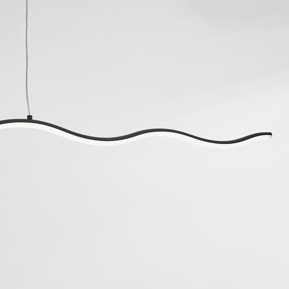 Lineare LED-Pendelleuchte Golf Metall Schwarz Weiß Modern Dimmbar 80-120cm Wohnzimmer Esszimmer Schlafzimmer Beleuchtung | Sansoti