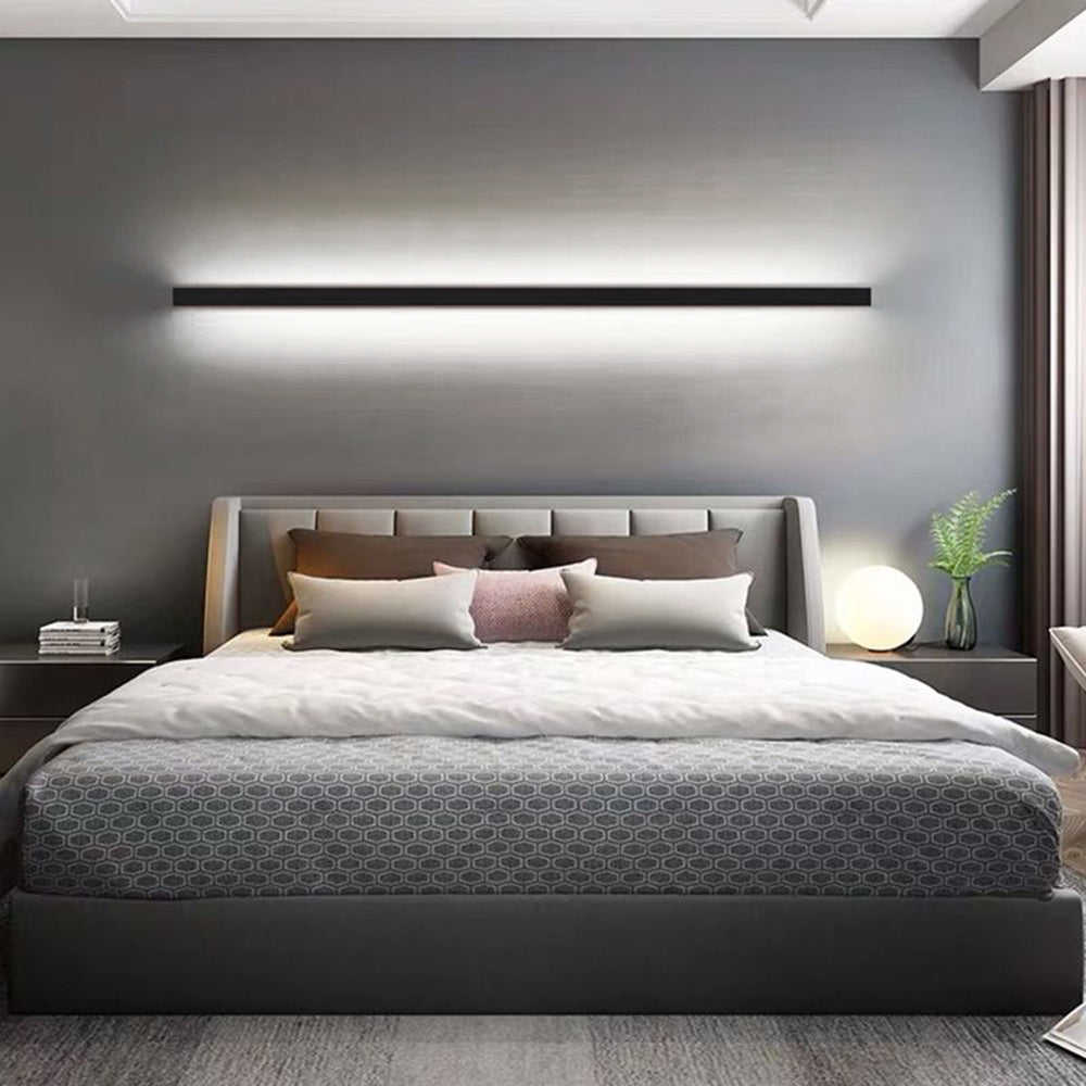 Lineare Wandleuchte Metall Acryl Gold Schwarz Weiß LED 60-120cm Schlafzimmer Wohnzimmer Modernes Stimmungslicht Design | Sansoti
