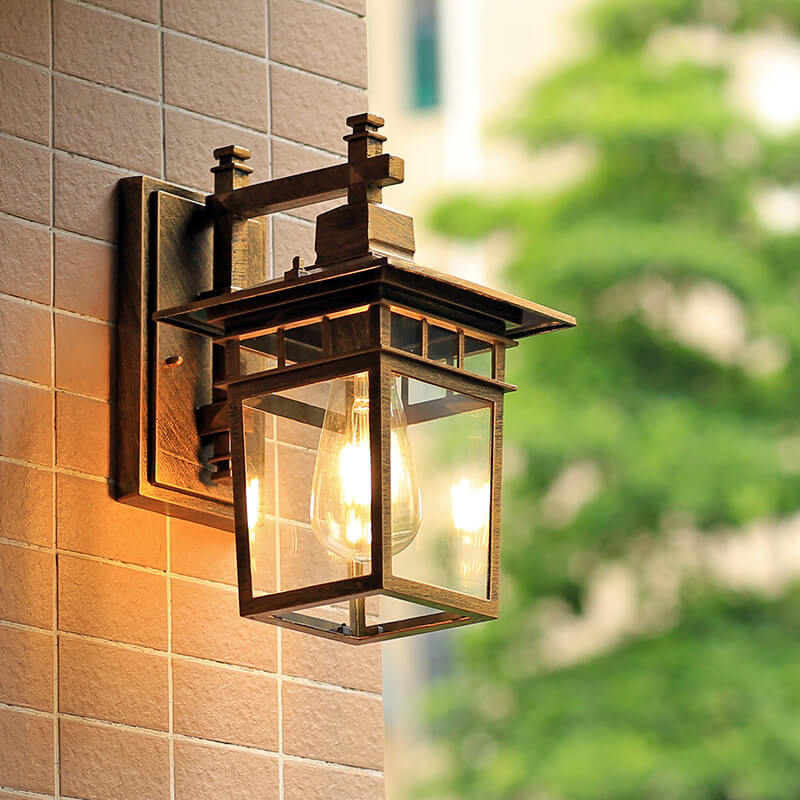 Zewnętrzny kinkiet aluminiowy, czarny, IP23, E27, wodoodporny, do ogrodu i na balkon, nowoczesny