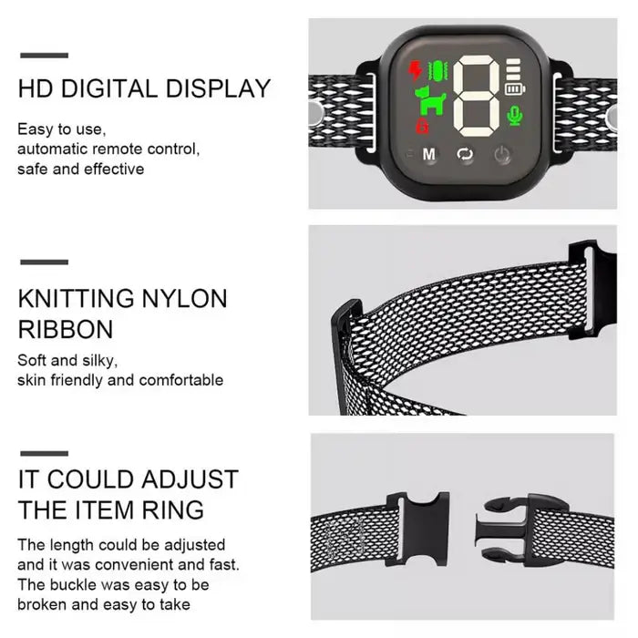 Intelligente Hondentraining Halsband met Touchscreen Bediening Verstelbaar Waterdicht voor Kleine en Grote Honden | Sansoti