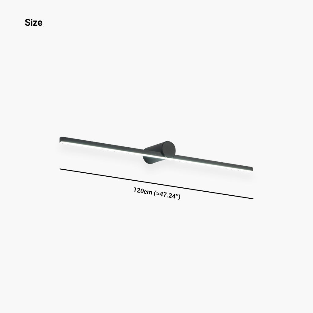 Linear Black Metal LED Bathroom Wall Light for Mirror, Modern Minimalist Design, 60-150cm | Sansoti