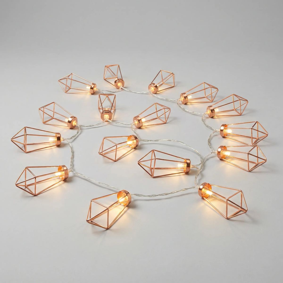 Light String Diamond LED Copper Steel Battery 20 Lights Geometric Ambient Lighting Living Room Bedroom Garden Party Decoration | Sansoti