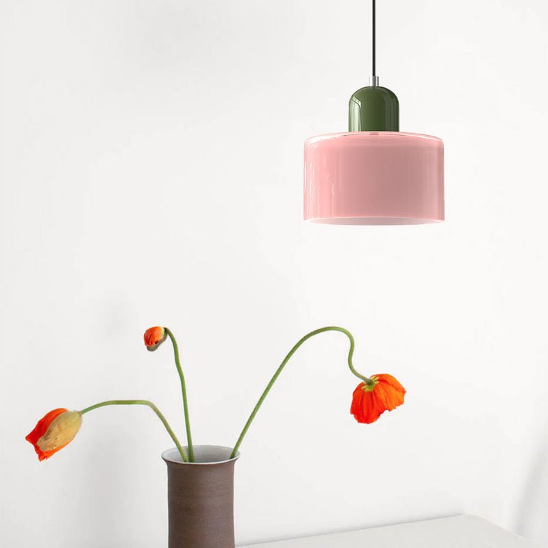 Glas-Hängelampe im Bauhaus-Stil mit handgewebtem Finish für Esszimmer und Wohnzimmer | Sansoti