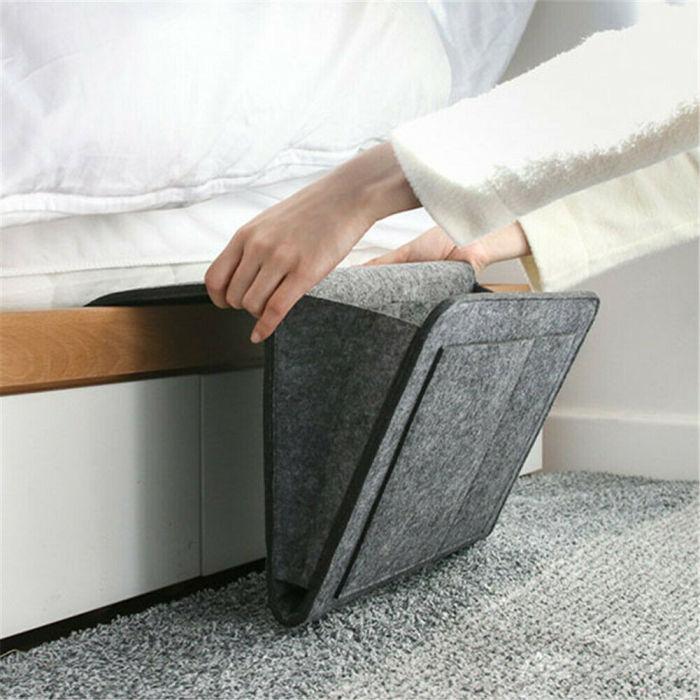 Hanging Felt Bed Organizer for Mattress & Sofa – Bedside Storage Bag with Compartments – Practical Organizer | Sansoti
