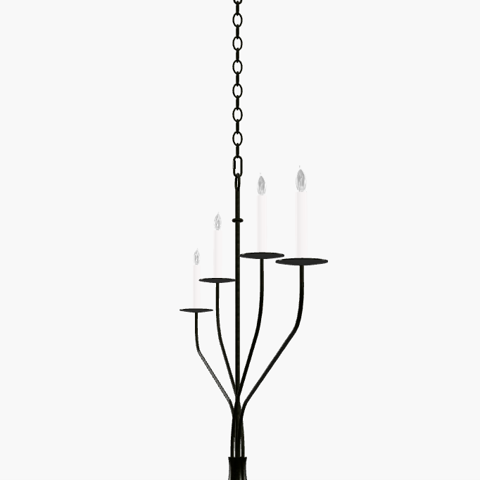 Minimalistische Kroonluchter met Slanke Armen en Kaarsvormige Fittingen – Moderne Design Hanglamp in Messing, Zwart of Nikkel | Sansoti