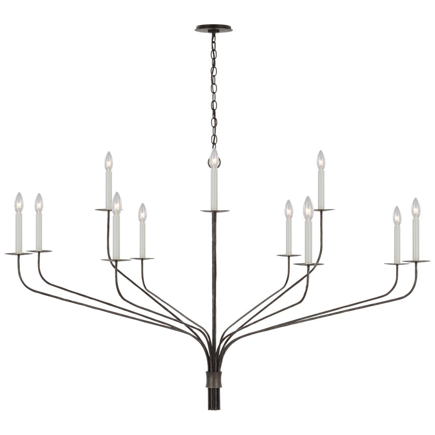 Minimalistische Kroonluchter met Slanke Armen en Kaarsvormige Fittingen – Moderne Design Hanglamp in Messing, Zwart of Nikkel | Sansoti
