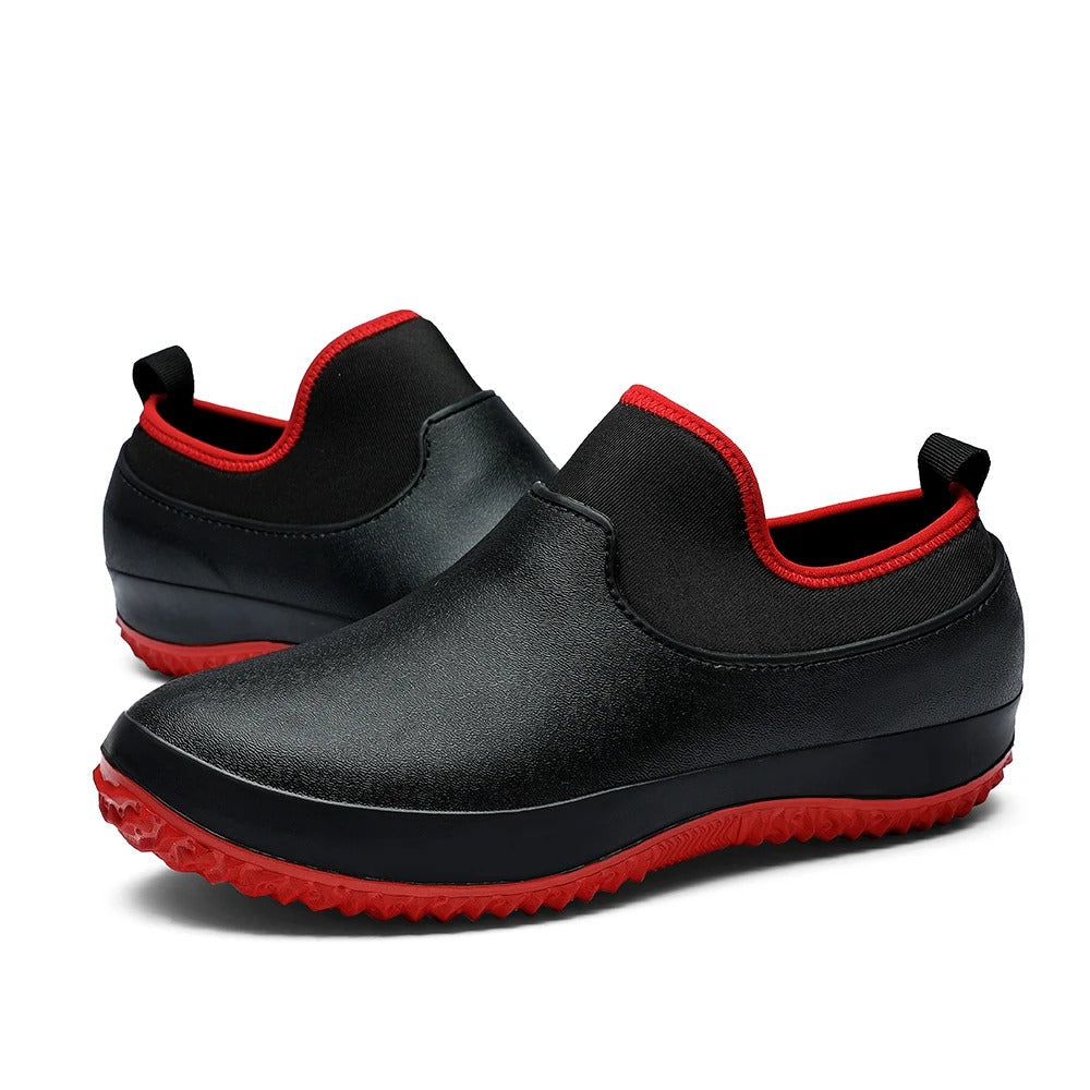 Professional Work Shoes Waterproof Non-Slip Black Blue Red Green Safety Shoes Hospitality Construction Warehouse Outdoor | Sansoti