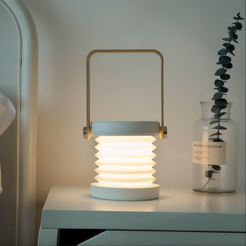 Dimmable LED Lantern with USB-Rechargeable Ambient Light, Warm White, 3 Brightness Levels, Portable Table Lamp 25x12cm | Sansoti