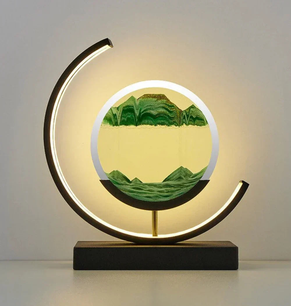 Sandscape Table Lamp with Color Change and Moving Sand Sculpture for Relaxing Atmosphere | Sansoti