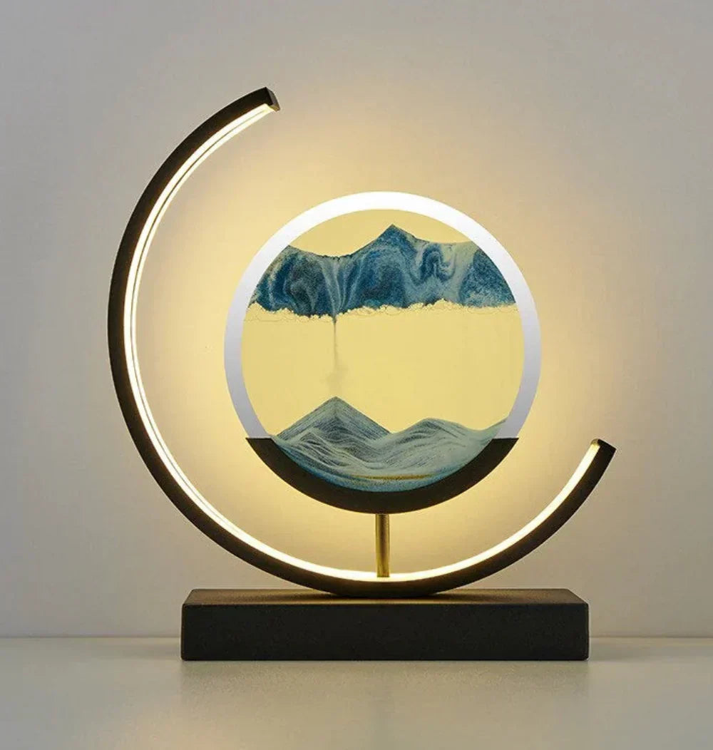 Sandscape Table Lamp with Color Change and Moving Sand Sculpture for Relaxing Atmosphere | Sansoti