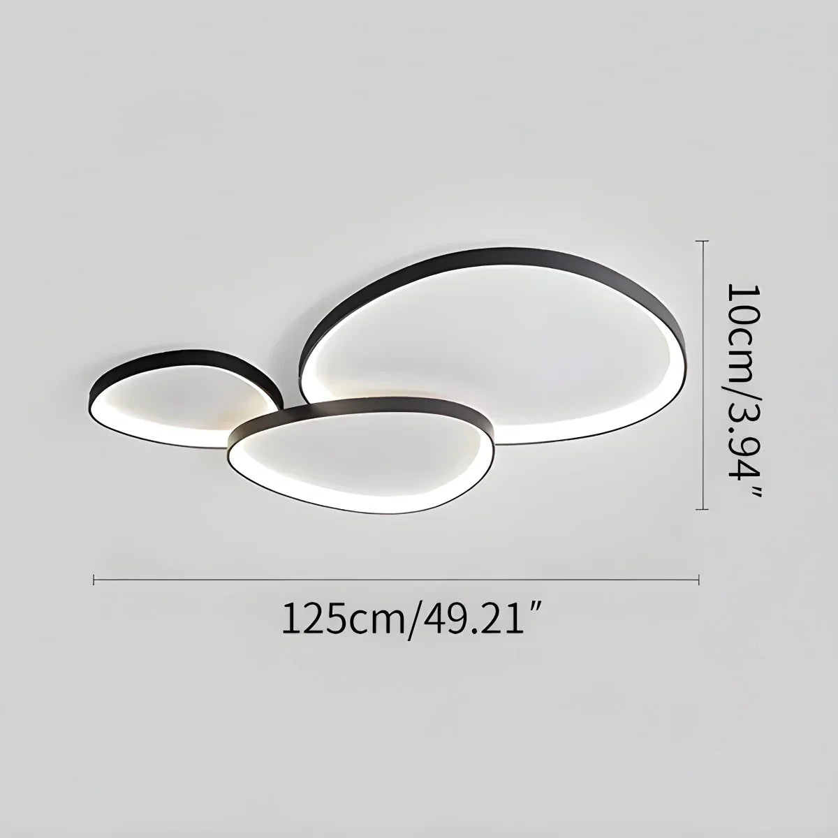 LED ceiling lamp oval dimmable metal black white bedroom hallway living room modern ceiling lighting Scandinavian design surface lamp | Sansoti