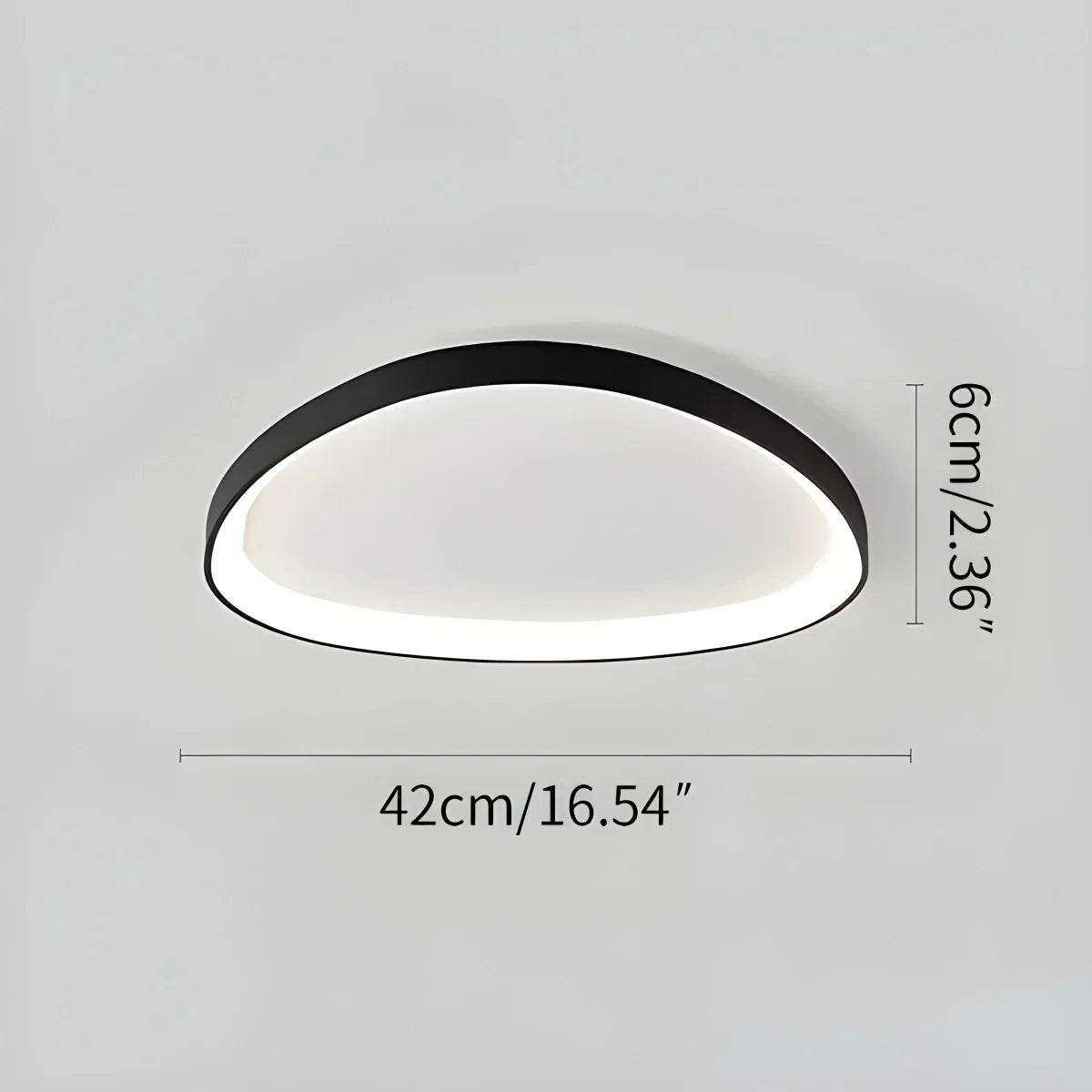 LED ceiling lamp oval dimmable metal black white bedroom hallway living room modern ceiling lighting Scandinavian design surface lamp | Sansoti