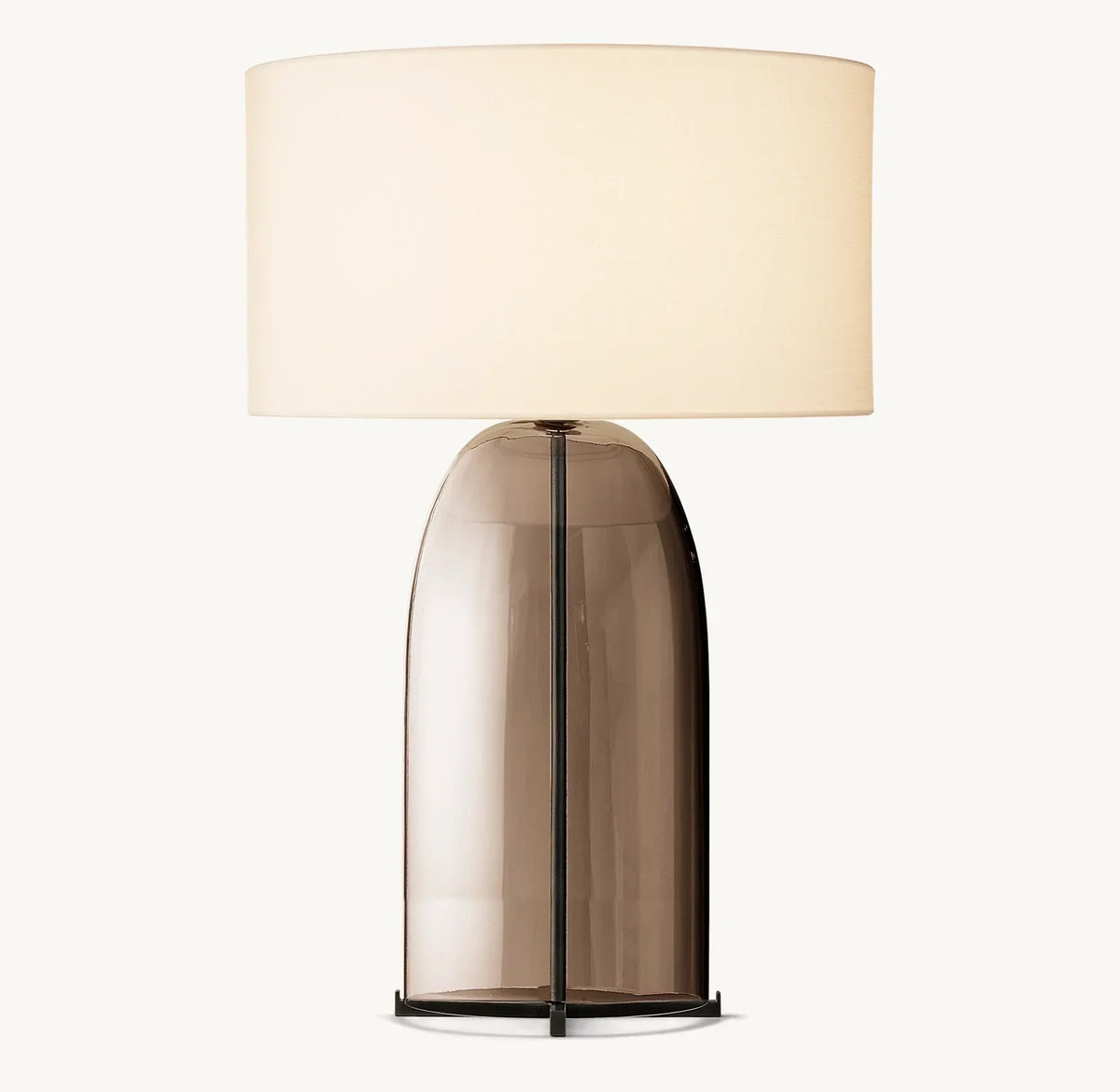Tischlampe aus Bernsteinglas mit ovalem Leinenschirm Metallfuß Wohnzimmer Schlafzimmer Schreibtischlampe Moderne Beleuchtung | Sansoti