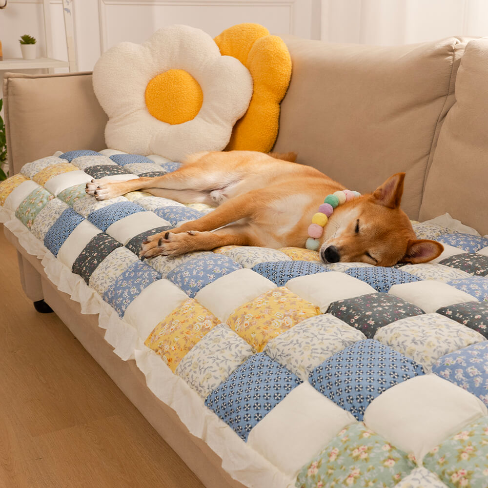 Cotton sofa cover with quilted protective layer 60x180cm non-slip furniture protector seat covers in various colors | Sansoti