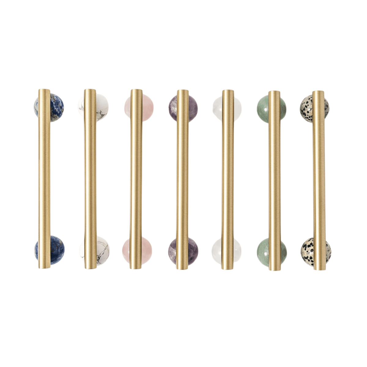 Marble Furniture Handle with Brass for Cabinets, Drawers and Wine Cabinets, Scandinavian Design Kitchen Cabinet Door Knob | Sansoti