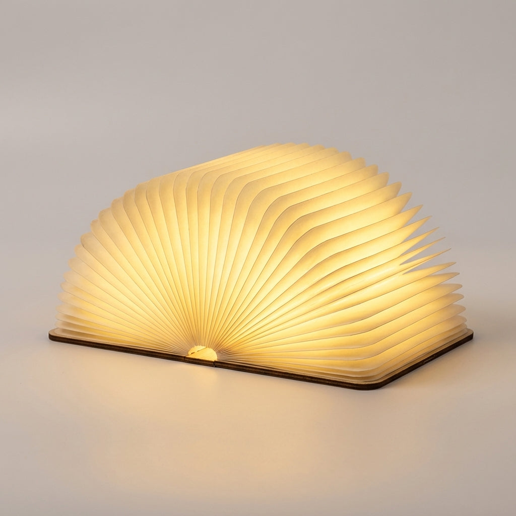 Book Lamp LED Rechargeable Touch Dimmable 22cm Bedroom Living Room Ambient Lighting Night Lamp Wooden Book Lamp Gift | Sansoti
