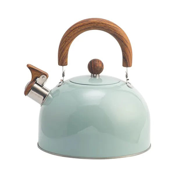 Bouilloire sifflante en acier inoxydable 2,5L et 3L Noir Blanc Induction Gaz Électrique Poignée isolante Théière Bouilloire à eau | Sansoti