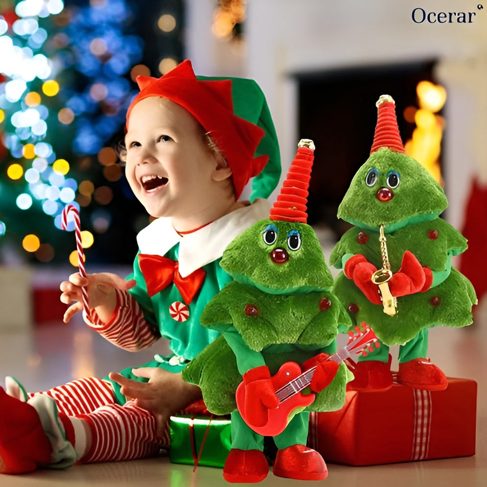 Tanzender Weihnachtsbaum Plüsch mit Musik und Bewegung - Grünes Plüschtier - 35cm Interaktive Weihnachtsdekoration - Singender Baum für Kinder und Erwachsene | Sansoti