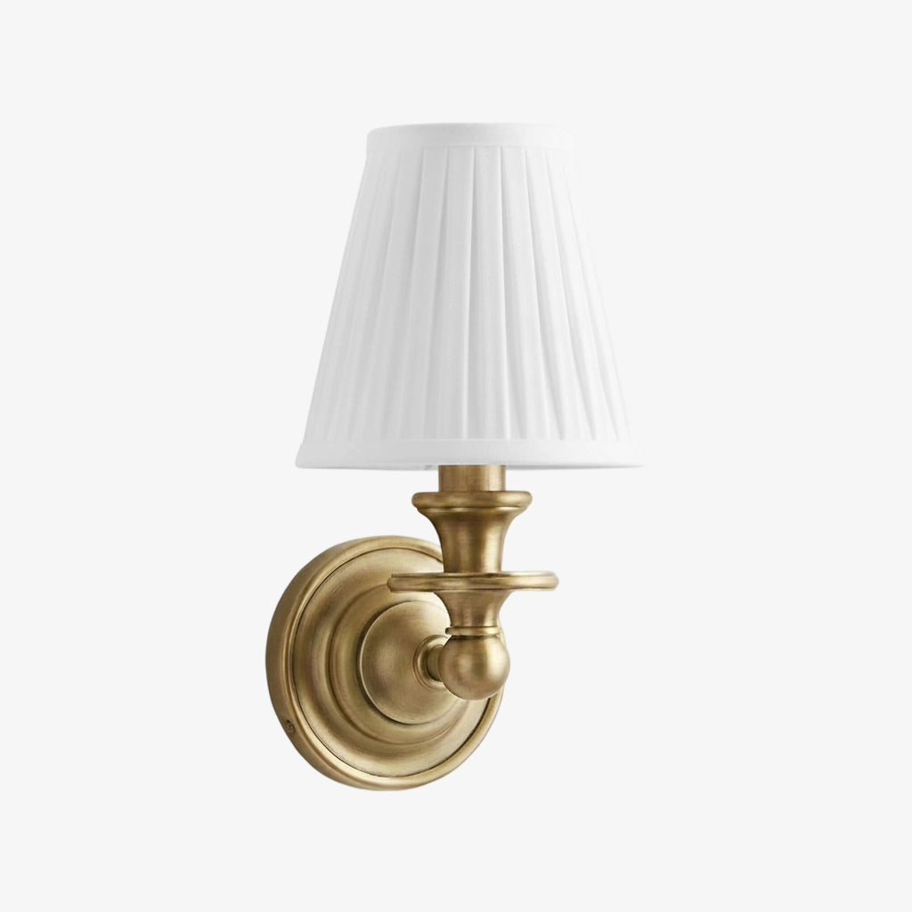 Wall Lamp Adjustable Arm Swan-Neck Fabric Shade Dia 8.9 x H 14 cm Wrought Iron Chrome Black Brass Wall-Mounted | Sansoti