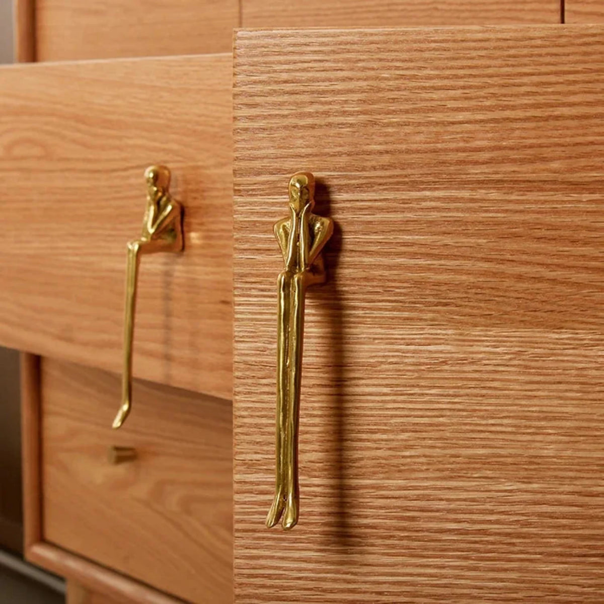 Sculptuur Meubelgreep Messing Humanoid Figuur Goud Zilver Kastgreep Deurbeslag Nordic Design Kast Keuken | Sansoti