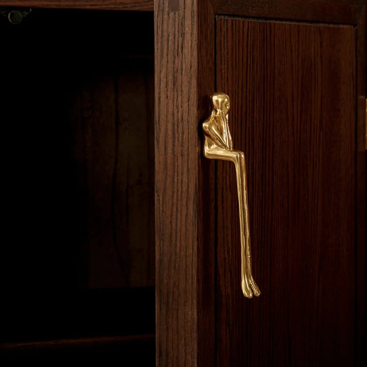 Sculptuur Meubelgreep Messing Humanoid Figuur Goud Zilver Kastgreep Deurbeslag Nordic Design Kast Keuken | Sansoti