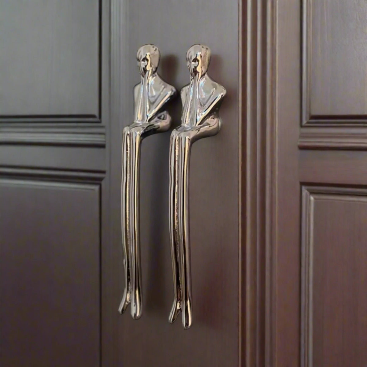 Sculptuur Meubelgreep Messing Humanoid Figuur Goud Zilver Kastgreep Deurbeslag Nordic Design Kast Keuken | Sansoti
