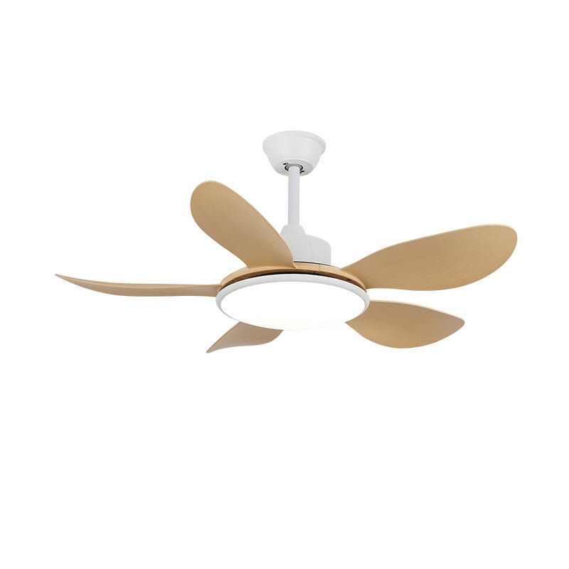 Ceiling Fan with LED Lighting and Remote Control | Scandinavian Design with Wood Grain Finish | Sansoti