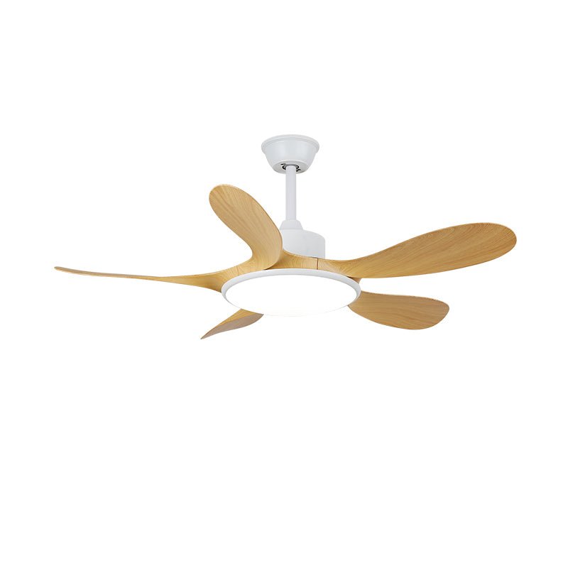Ceiling Fan with LED Lighting and Remote Control | Scandinavian Design with Wood Grain Finish | Sansoti