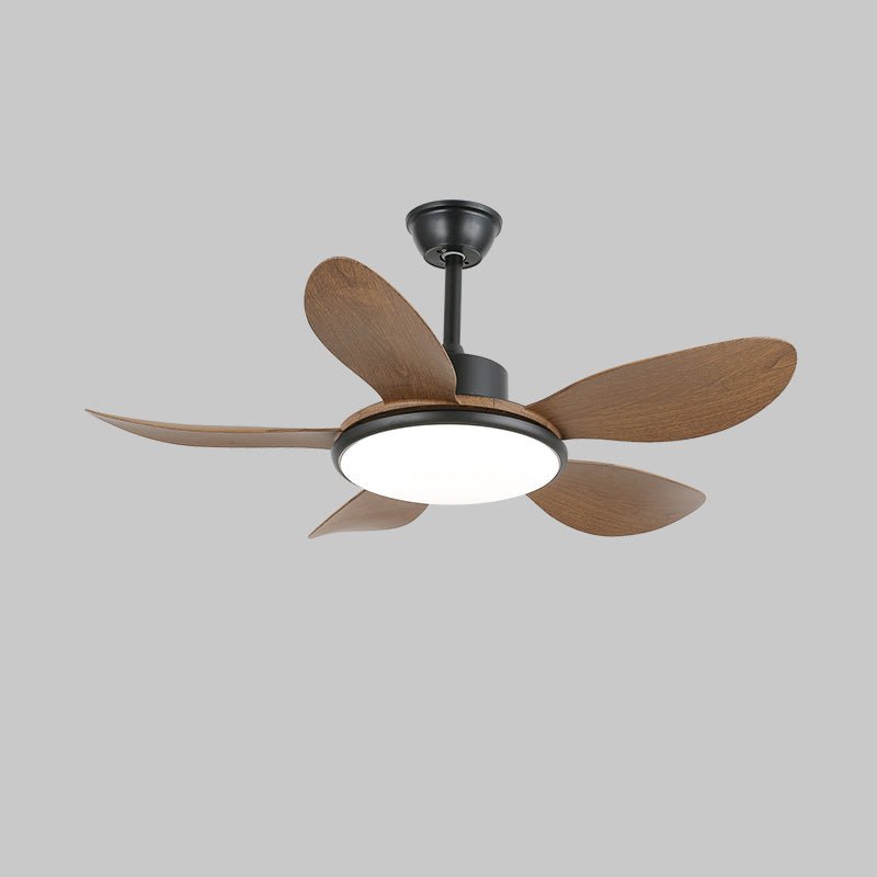 Ceiling Fan with LED Lighting and Remote Control | Scandinavian Design with Wood Grain Finish | Sansoti