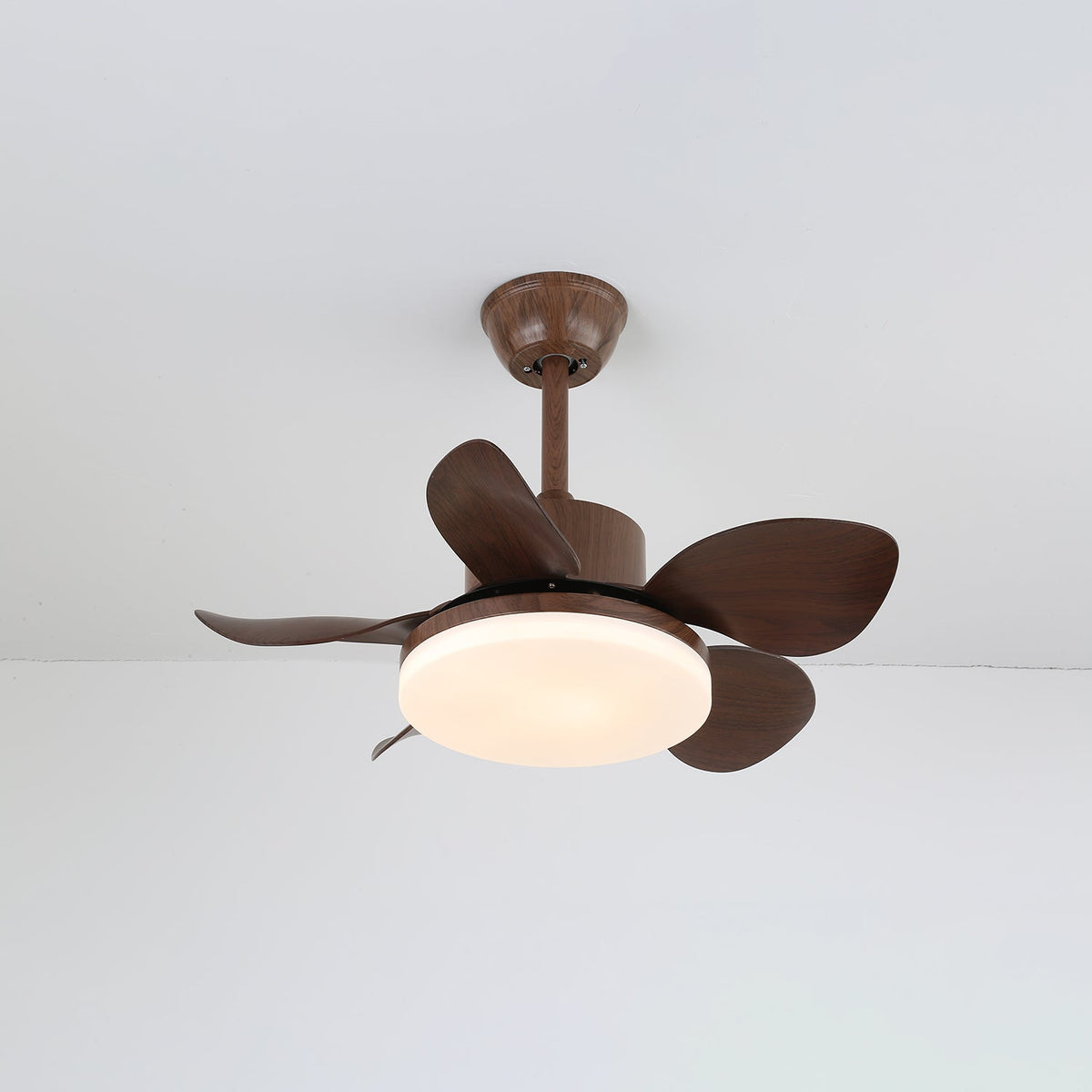 Deckenventilator Alenya mit Holzlook und integrierter Beleuchtung Ø55 cm 48W grau-braune Blätter für alle Jahreszeiten | Sansoti