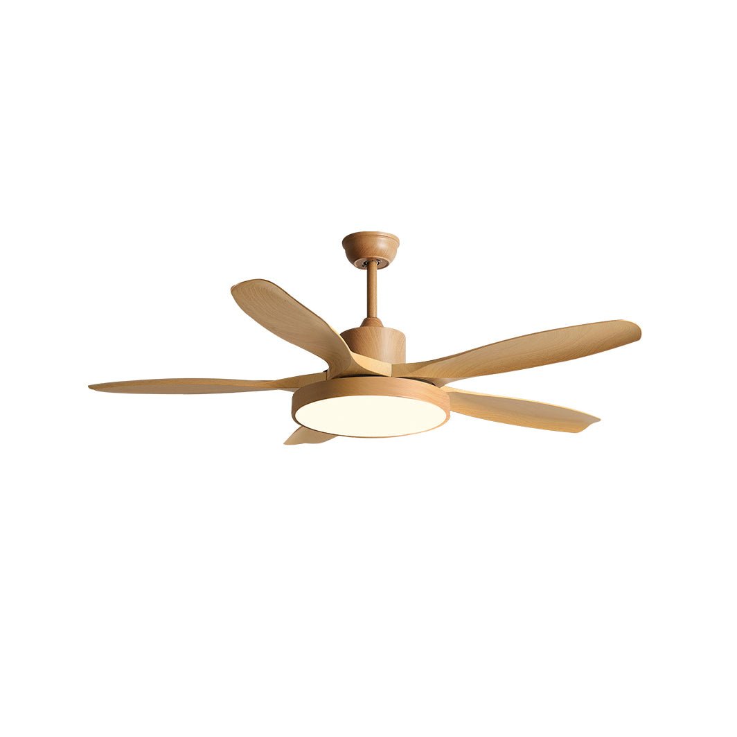 Design Ceiling Fan with Integrated Lighting StillWind – 132 cm Blade Span – Wood-Look ABS Blades – LED – Remote Control – 6 Speeds | Sansoti