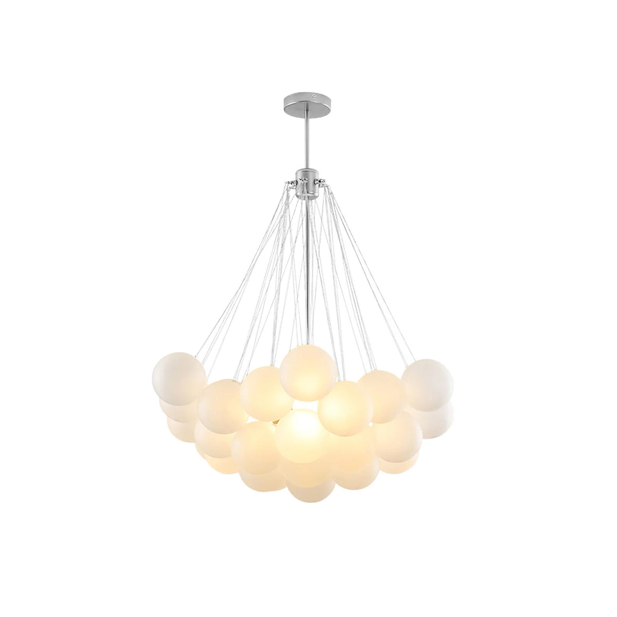 Handgefertigter gläserner Kugel-Kandelaber mit natürlicher Lichtstreuung – Elegante Glastechnik des 19. Jahrhunderts für eine warme Atmosphäre | Sansoti