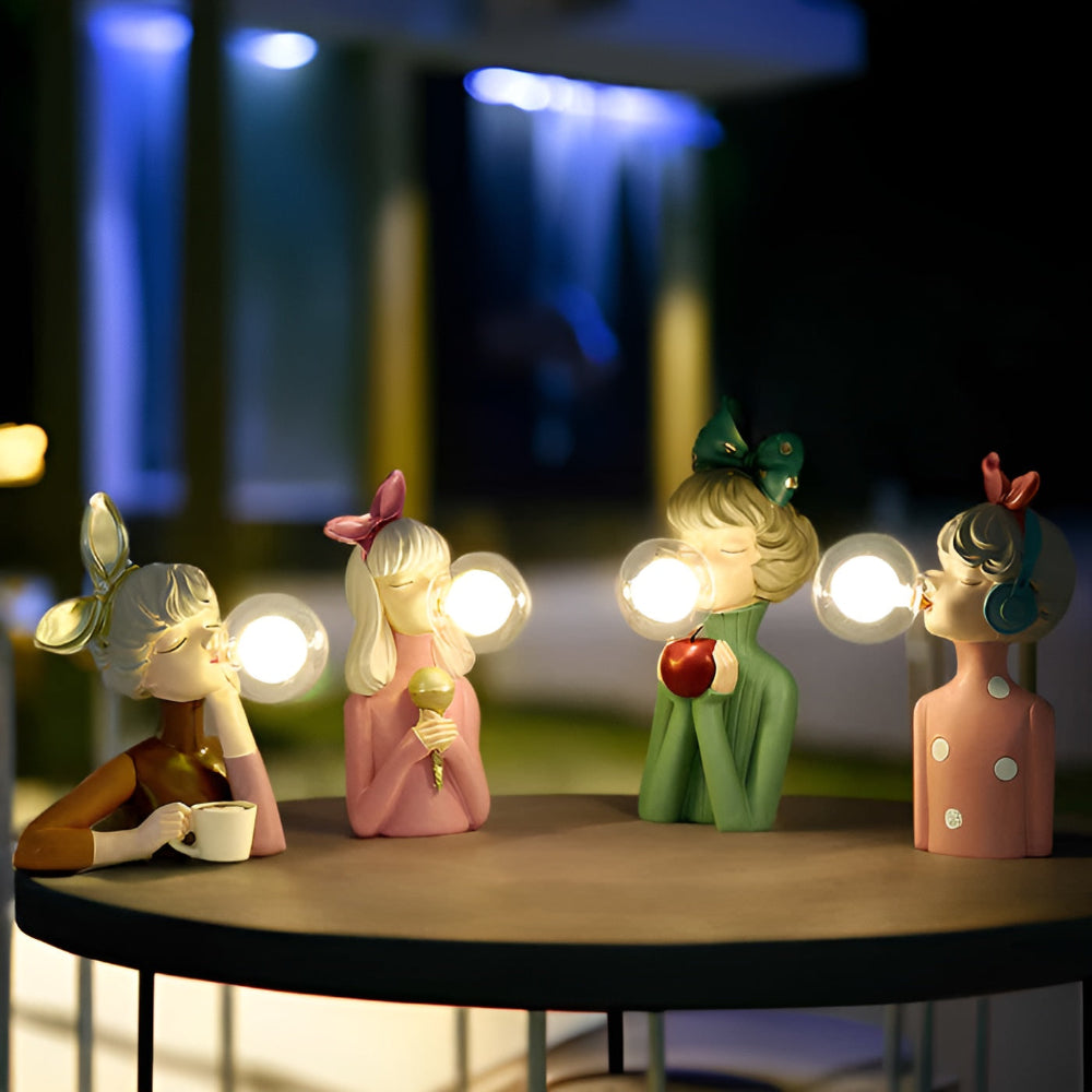 Tischlampe Mädchen Bubble LED Design 25-36cm USB Stimmungslicht | Sansoti
