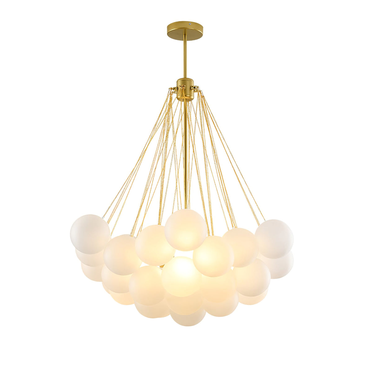 Handgefertigter gläserner Kugel-Kandelaber mit natürlicher Lichtstreuung – Elegante Glastechnik des 19. Jahrhunderts für eine warme Atmosphäre | Sansoti