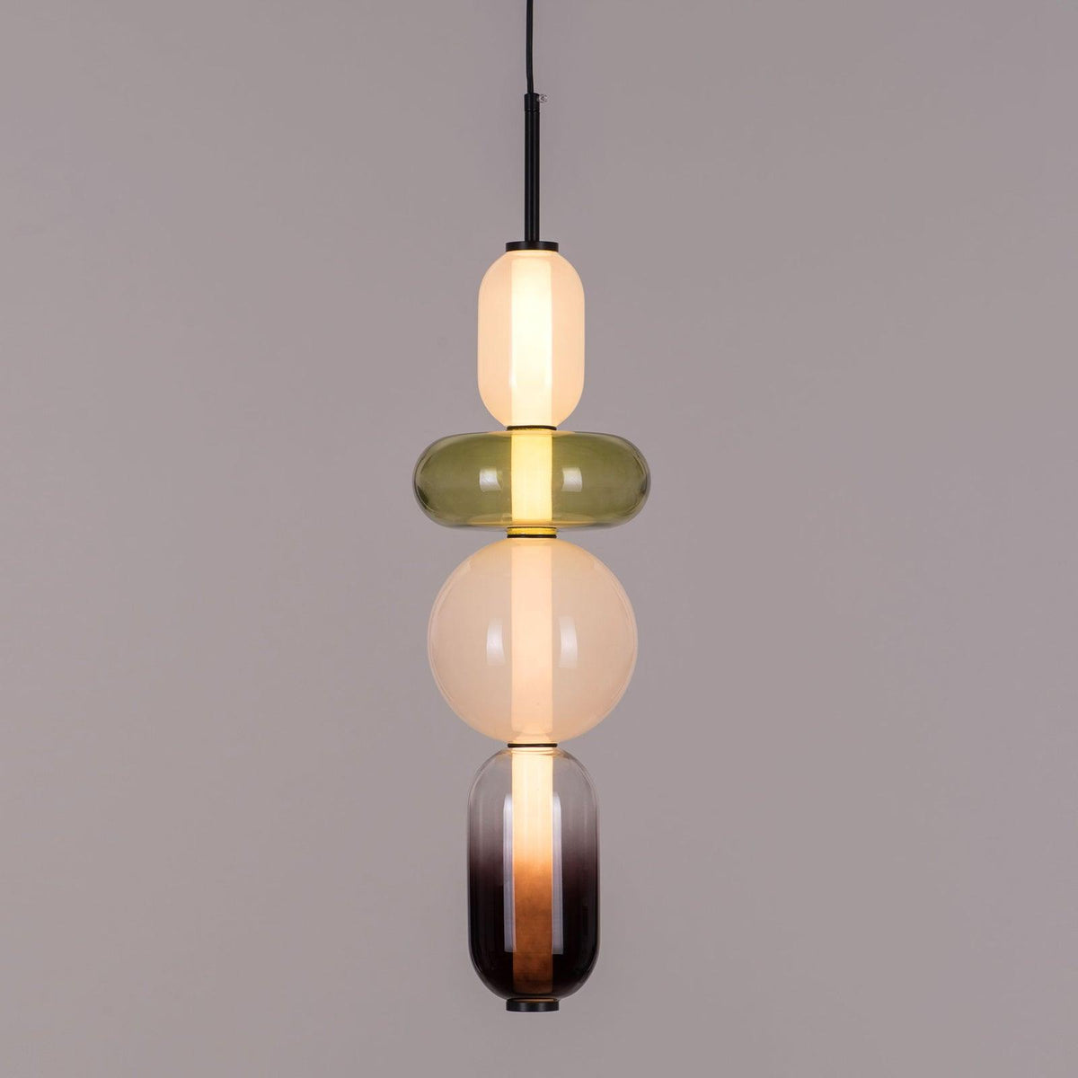 Pendelleuchte mit LED-Glaskugel, dimmbar, mit Fernbedienung, Metall und Acryl, für Esszimmer und Wohnzimmer, modernes stimmungsvolles Design | Sansoti