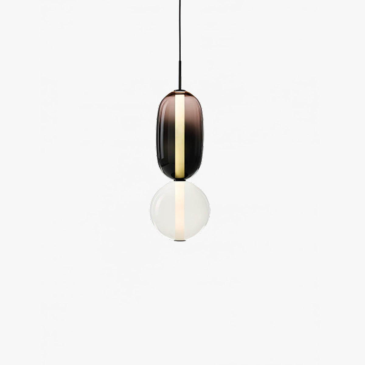 Pendelleuchte mit LED-Glaskugel, dimmbar, mit Fernbedienung, Metall und Acryl, für Esszimmer und Wohnzimmer, modernes stimmungsvolles Design | Sansoti