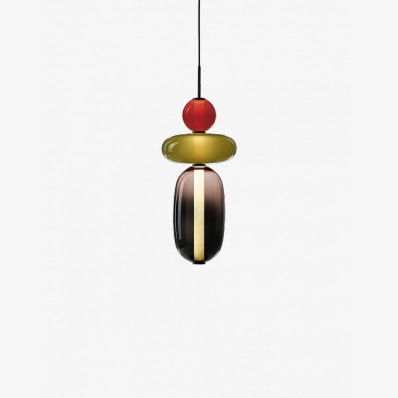 Pendelleuchte mit LED-Glaskugel, dimmbar, mit Fernbedienung, Metall und Acryl, für Esszimmer und Wohnzimmer, modernes stimmungsvolles Design | Sansoti