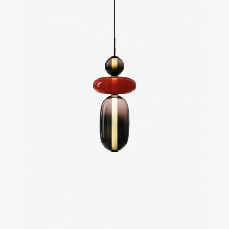 Pendelleuchte mit LED-Glaskugel, dimmbar, mit Fernbedienung, Metall und Acryl, für Esszimmer und Wohnzimmer, modernes stimmungsvolles Design | Sansoti