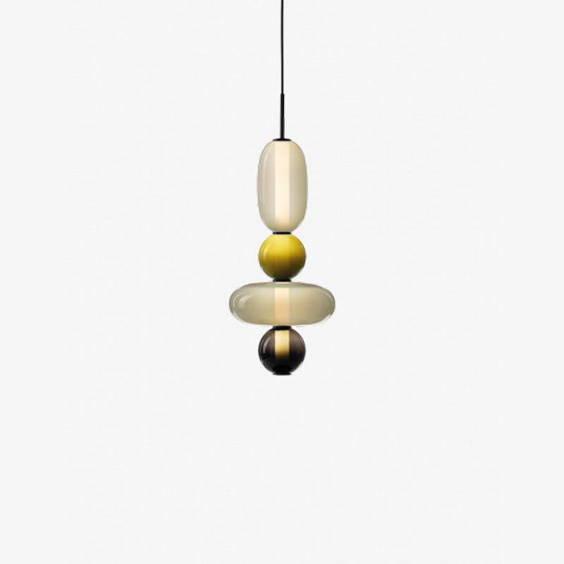 Pendelleuchte mit LED-Glaskugel, dimmbar, mit Fernbedienung, Metall und Acryl, für Esszimmer und Wohnzimmer, modernes stimmungsvolles Design | Sansoti