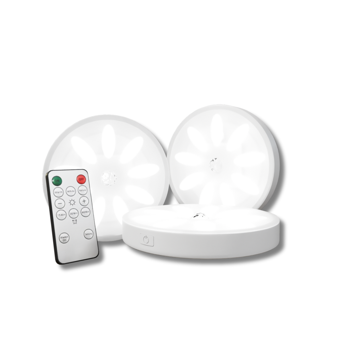 Wiederaufladbare LED-Spotlights mit Bewegungssensor und Dimmfunktion – Set aus 3 magnetischen kabellosen Lampen für jeden Raum | Sansoti