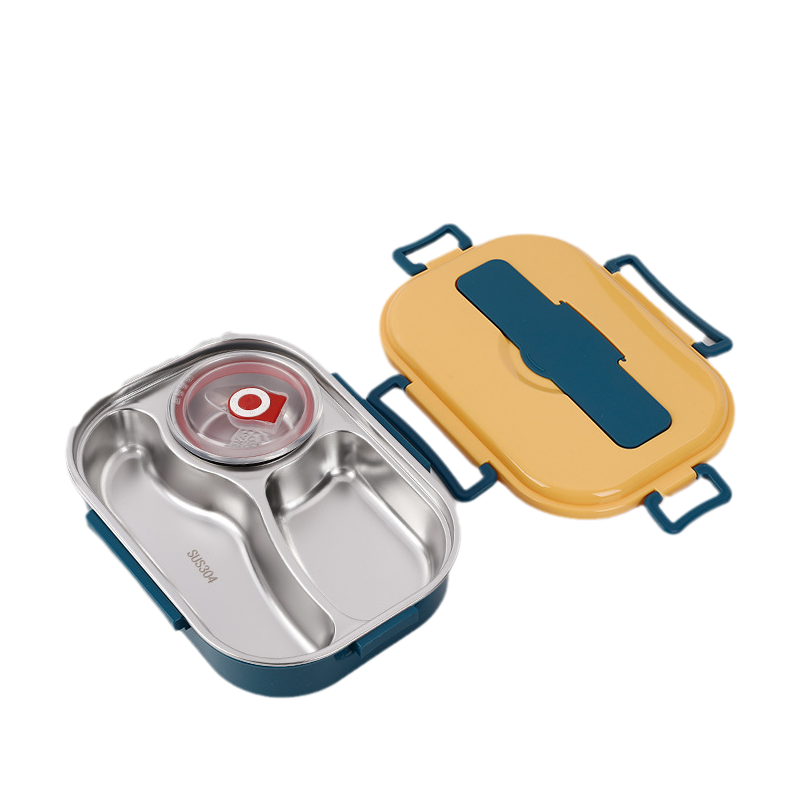 Thermische Lunchbox aus Edelstahl – Bentobox mit Fächern – Auslaufsicher und isolierend für Arbeit, Schule und Picknick | Sansoti
