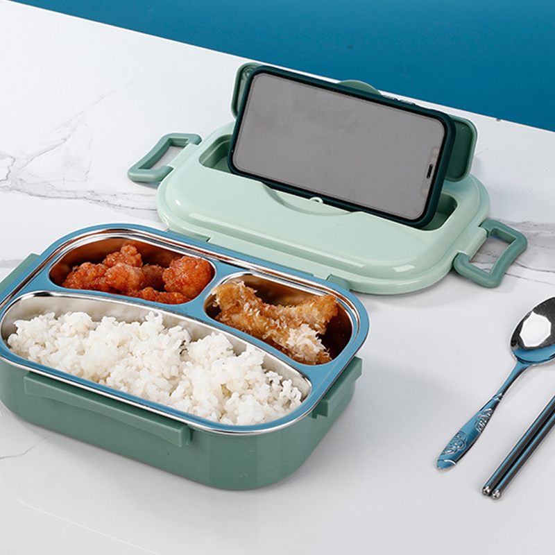 Thermische Lunchbox Roestvrij Staal - Bentobox met Vakken - Lekvrij Isolerend voor Werk School Picknick | Sansoti