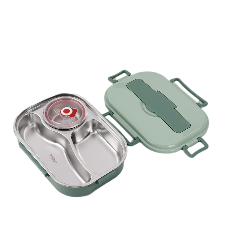 Thermische Lunchbox Roestvrij Staal - Bentobox met Vakken - Lekvrij Isolerend voor Werk School Picknick | Sansoti