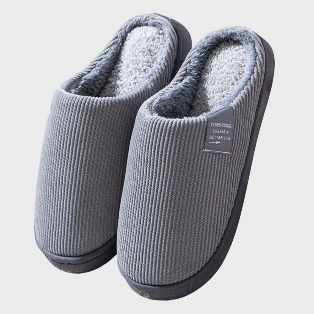 Warm House Slippers with Soft Lining for Cold Days - Comfortable Slip-On Model for Women and Men, Non-Slip | Sansoti